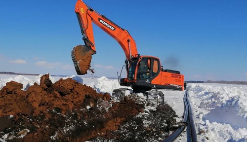 Строительство газопровода в Мишкинском районе