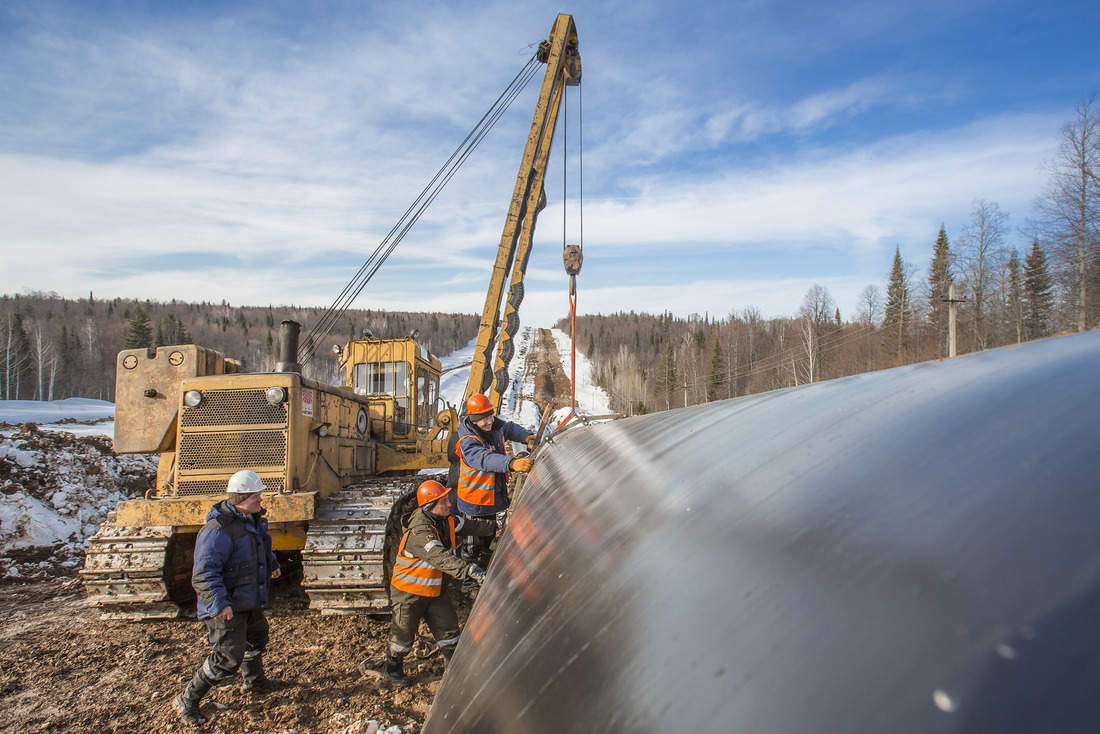 Газопровод располагается на резко пересеченной местности